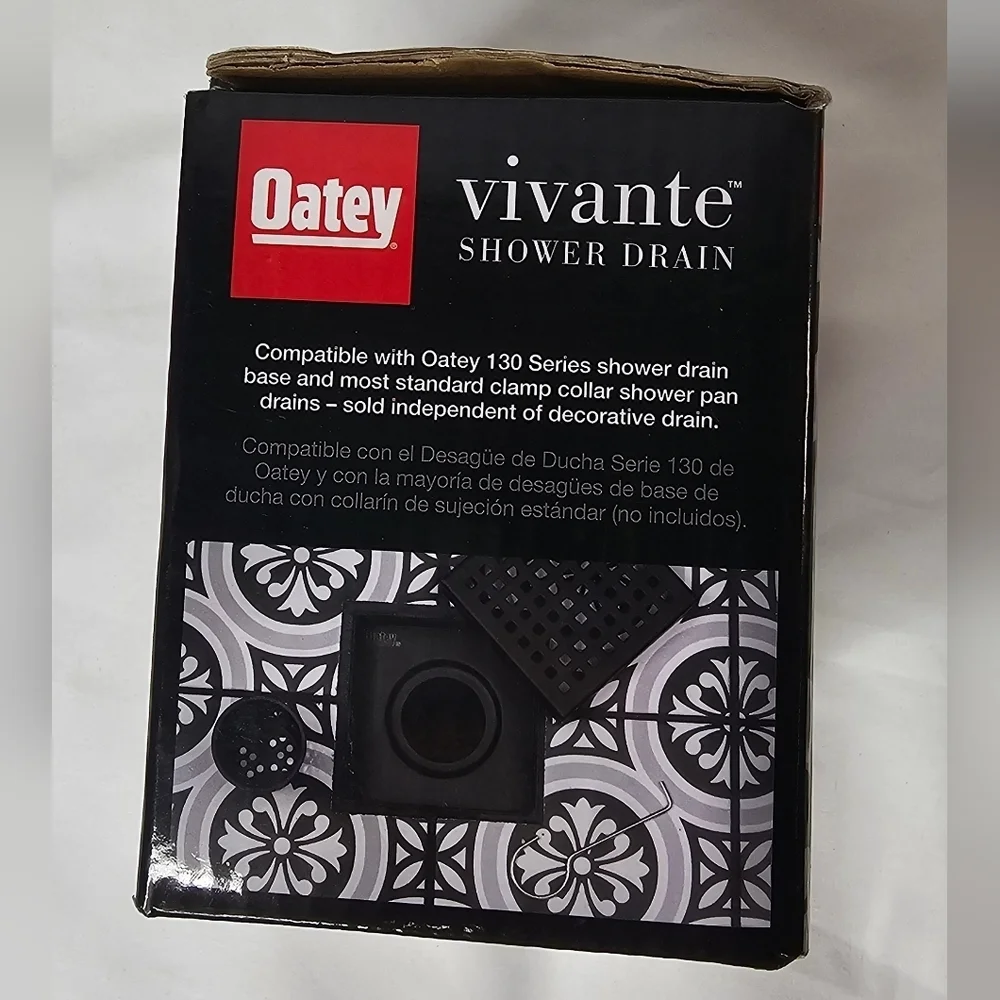 Oatey 4 Inch Vivante Shower Drain kit Matte Black VT32040
